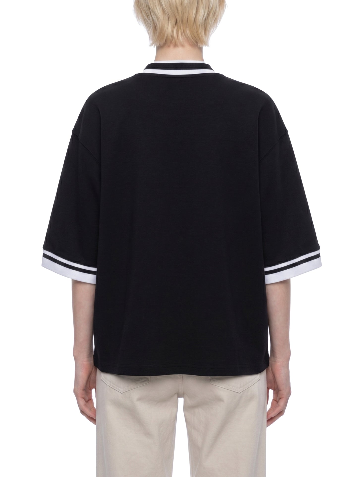 BOXY HEAVYWEIGHT BASEBALL JERSEY - BLACK