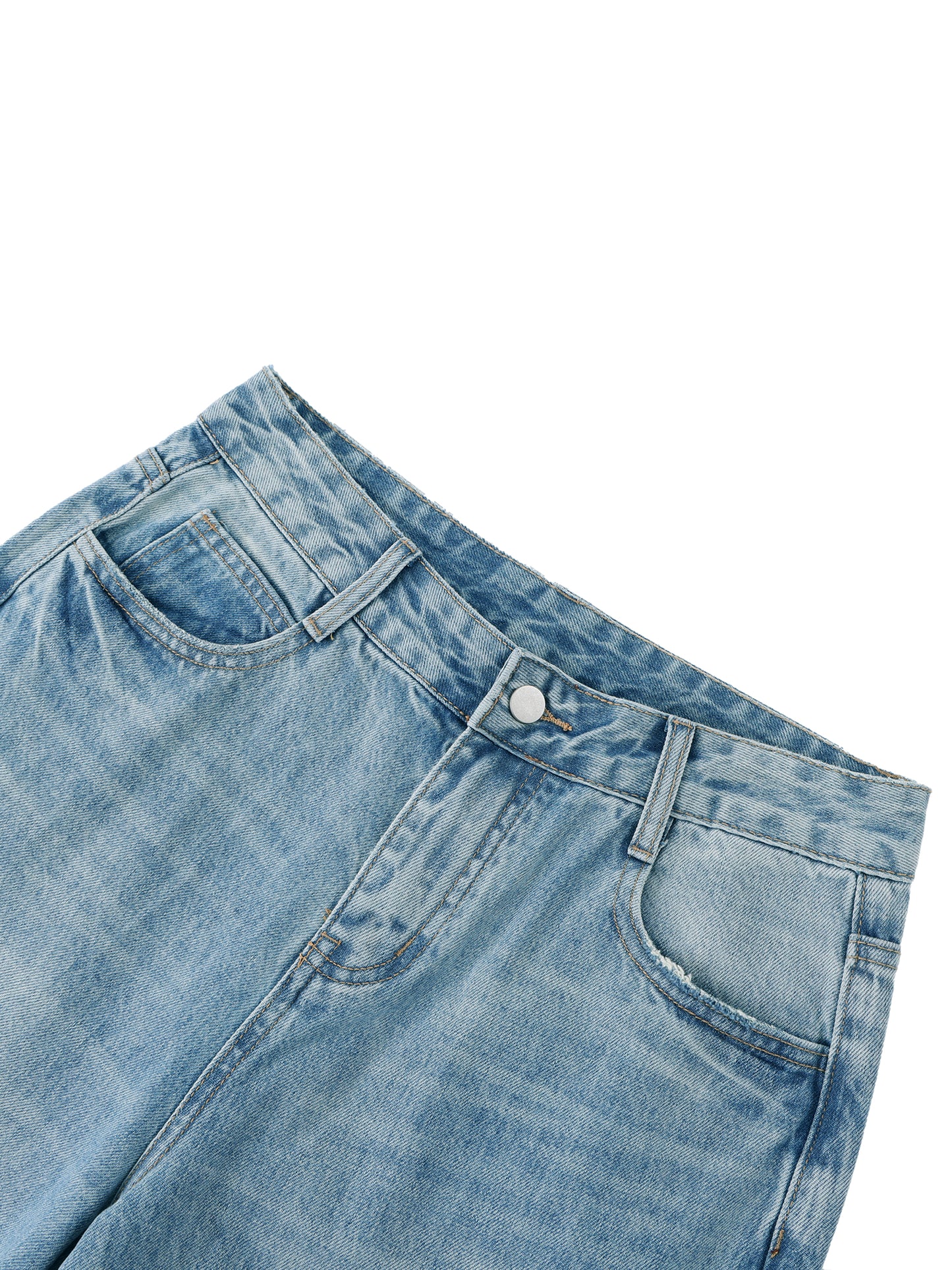 VINTAGE WASH WIDE LEG JEANS - BLUE