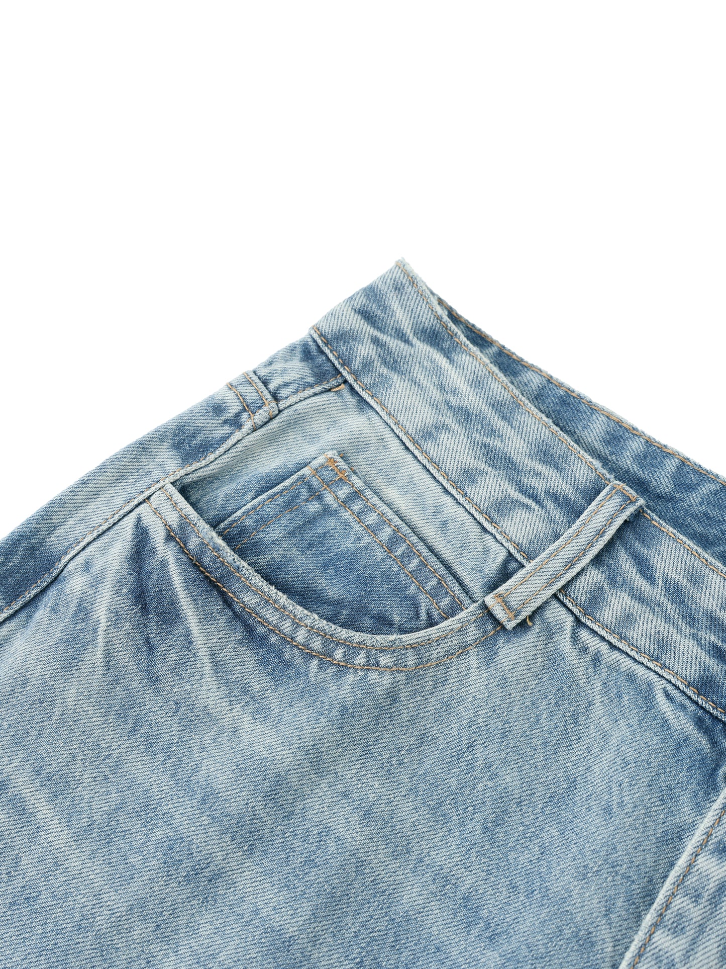 VINTAGE WASH WIDE LEG JEANS - BLUE