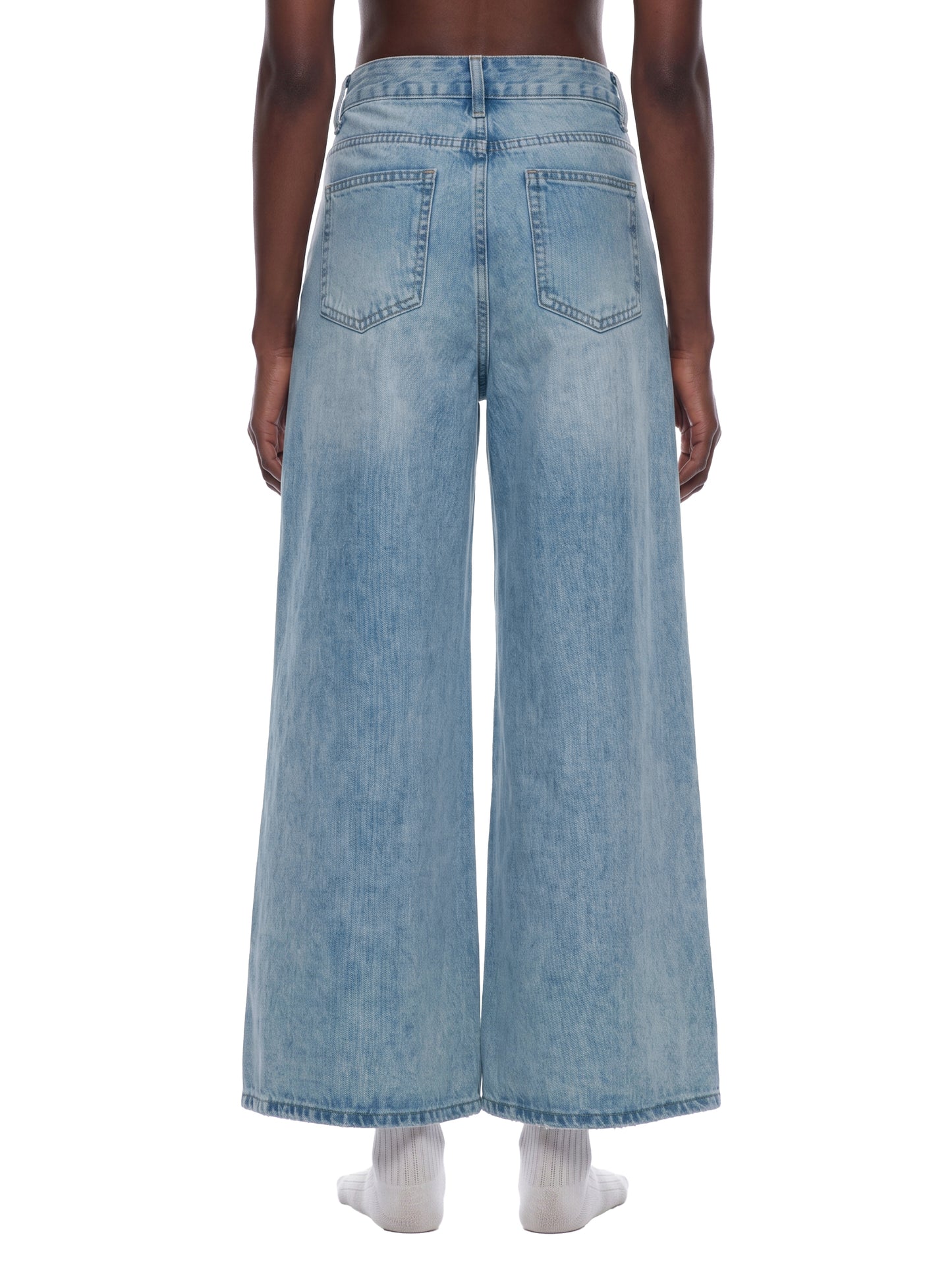 VINTAGE WASH WIDE LEG JEANS - BLUE