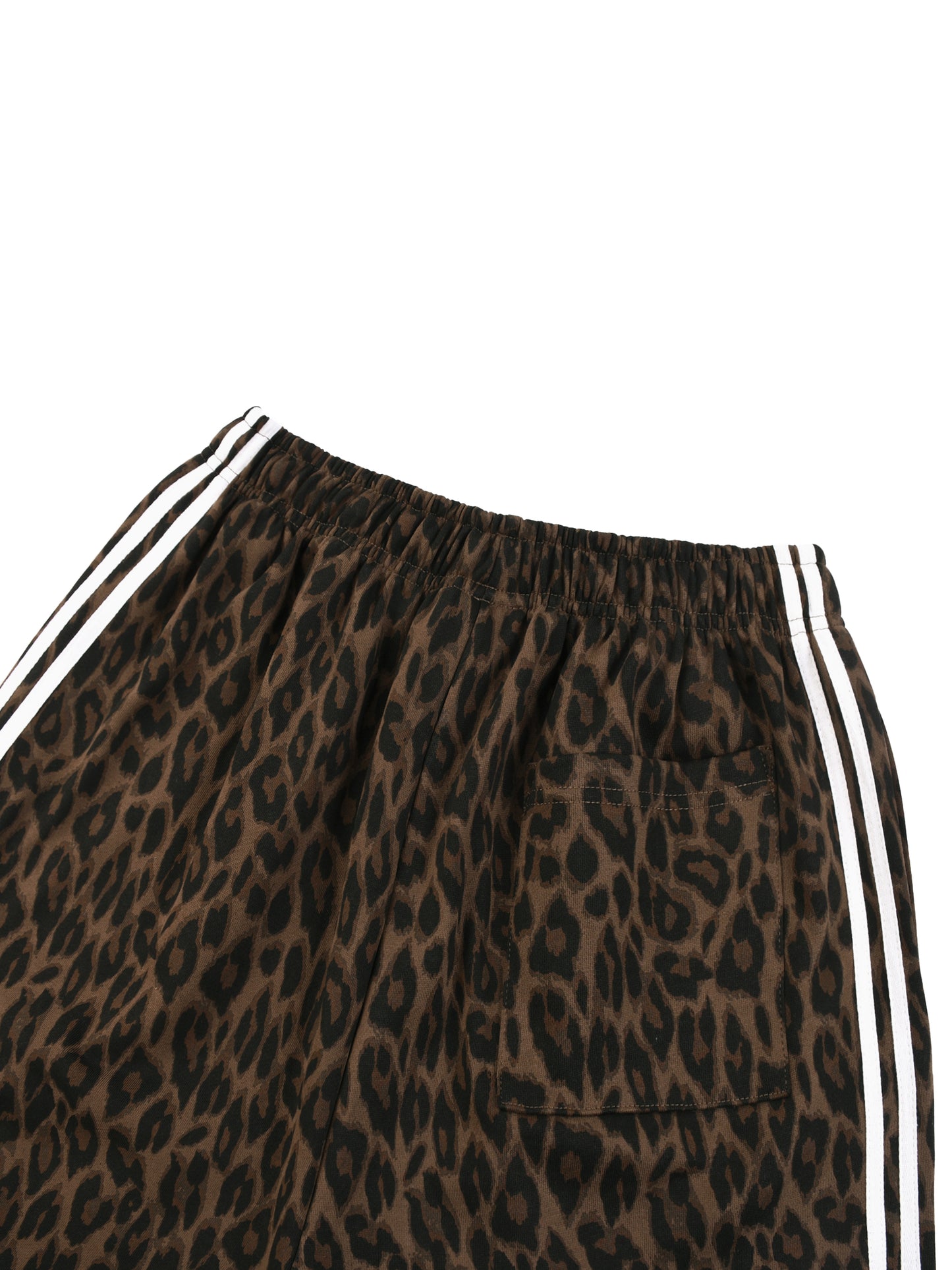 HEAVYWEIGHT LEOPARD DRAWSTRING SHORTS - LEOPARD LIGHT GRAY