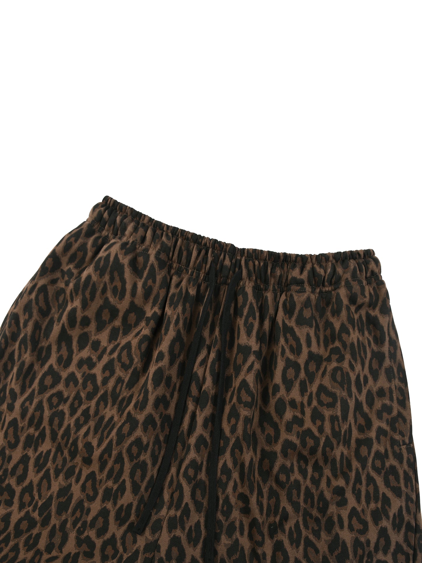 HEAVYWEIGHT LEOPARD DRAWSTRING SHORTS - LEOPARD LIGHT GRAY