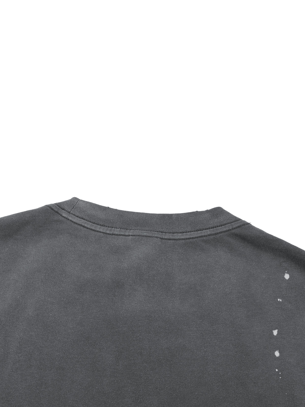 Vintage Wash Distressed Layer T-Shirt - Dark Gray with Black