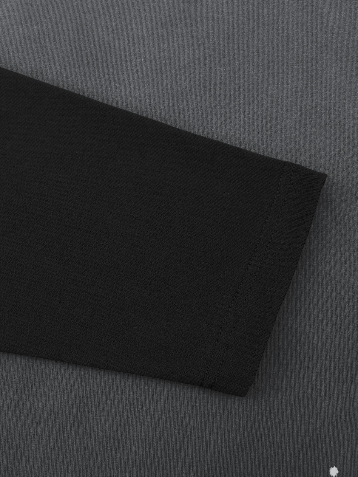 Vintage Wash Distressed Layer T-Shirt - Dark Gray with Black