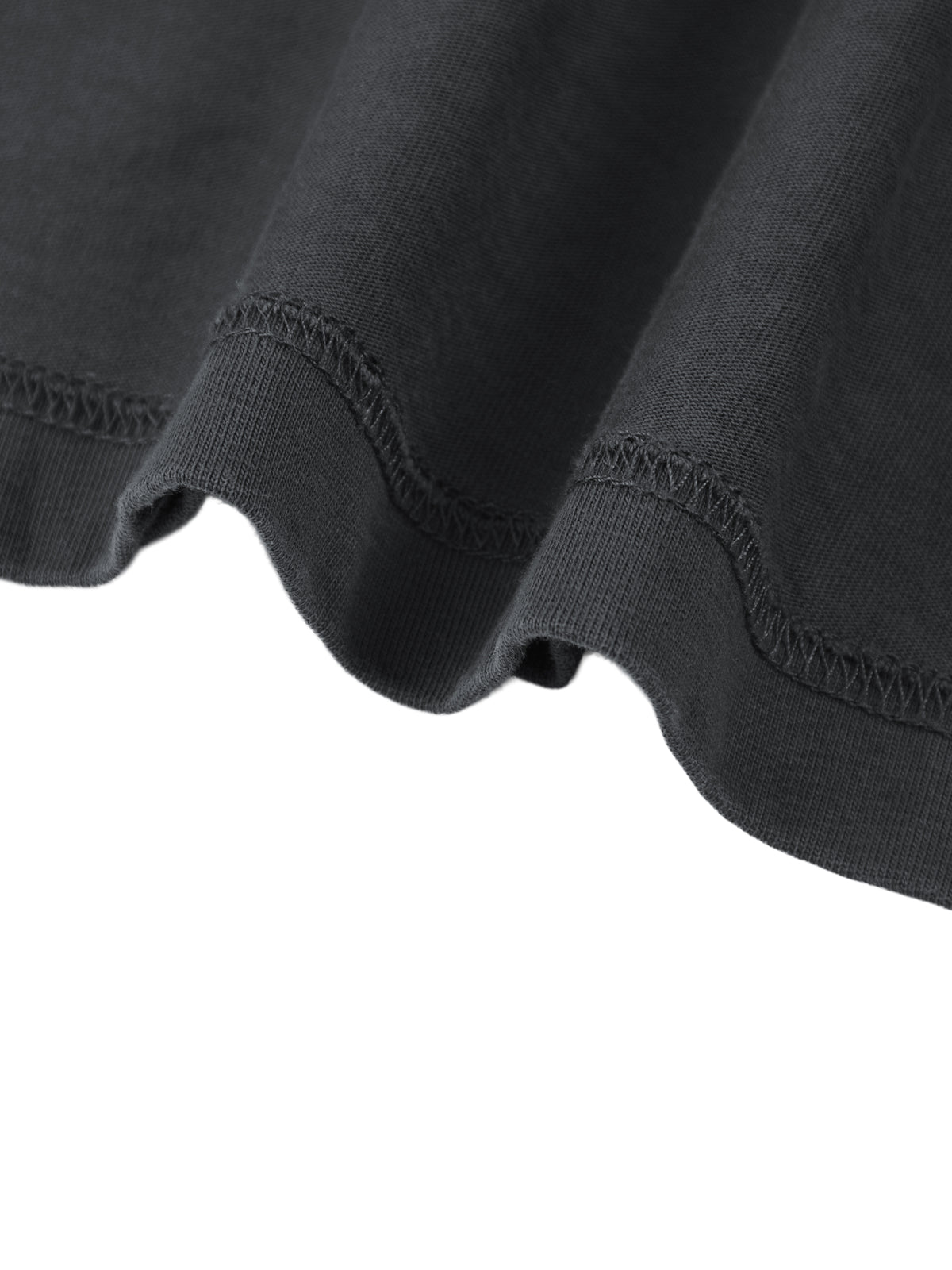 Vintage Wash Distressed Layer T-Shirt - Dark Gray with Black